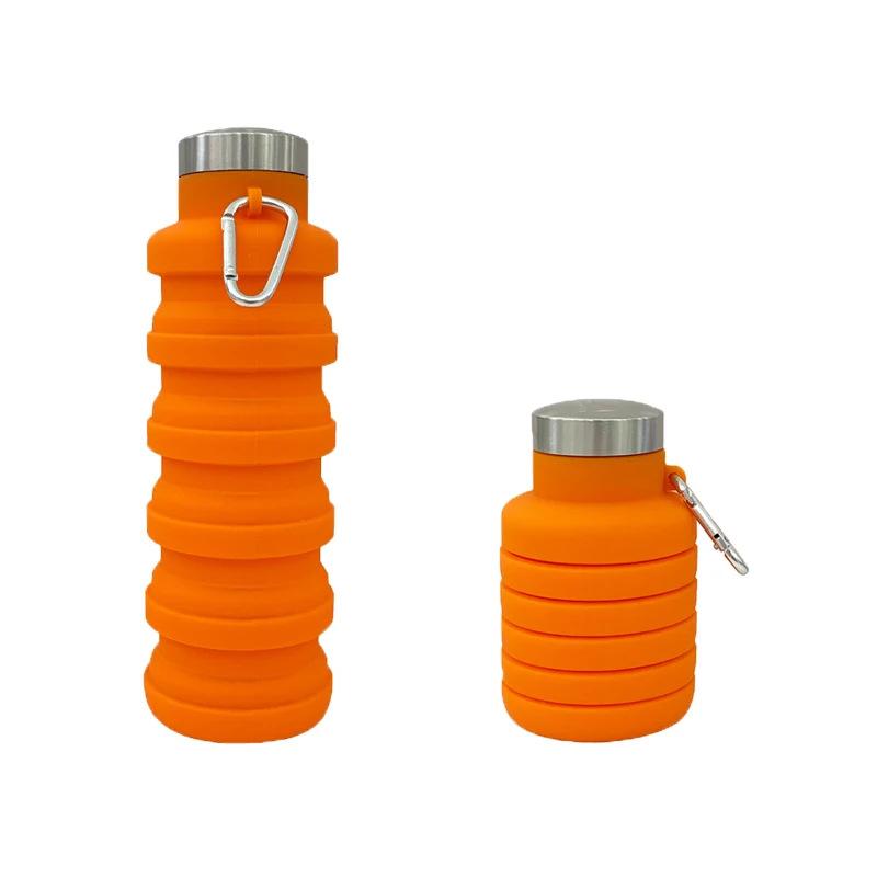 1Pcs Portable Food Grade Silicone Folding Cup 500ml Creative Sports Water Cup Outdoor Telescopic Decompression Water Cup