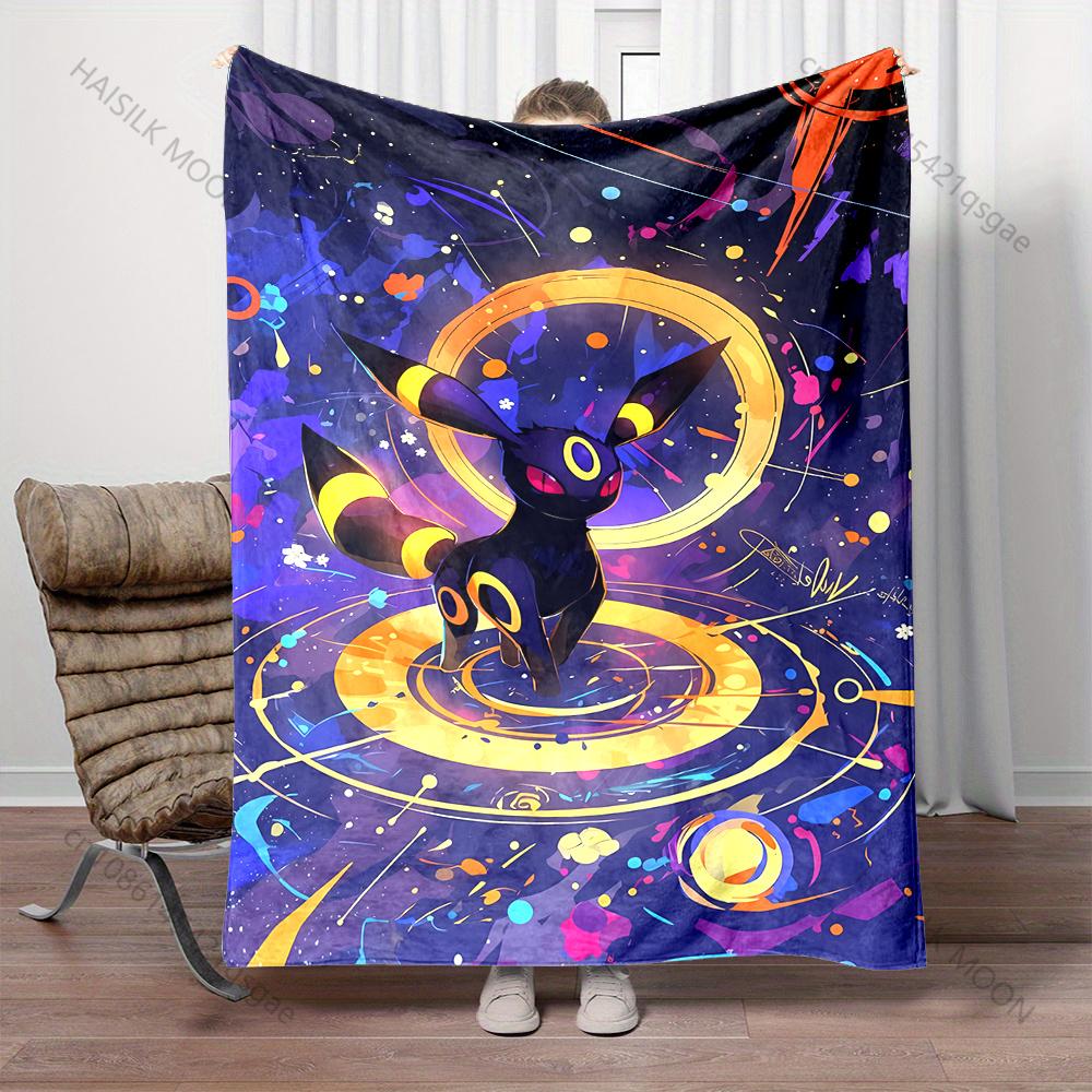 Multiple Sizes Pokemon Umbreon Printed Warm Soft Flannel Material Suitable for All Seasons Deluxe Gifts for Adults and Children