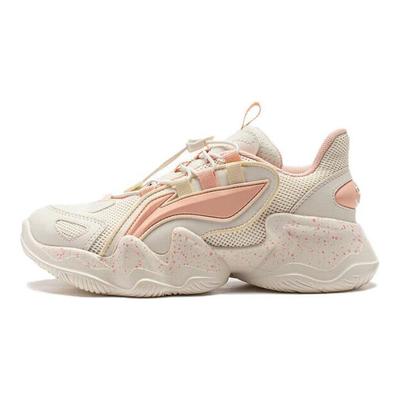 Li Ning Comfortable Low Top Kids Casual Shoes Kids Casual Shoes White Pink YKCQ198-22