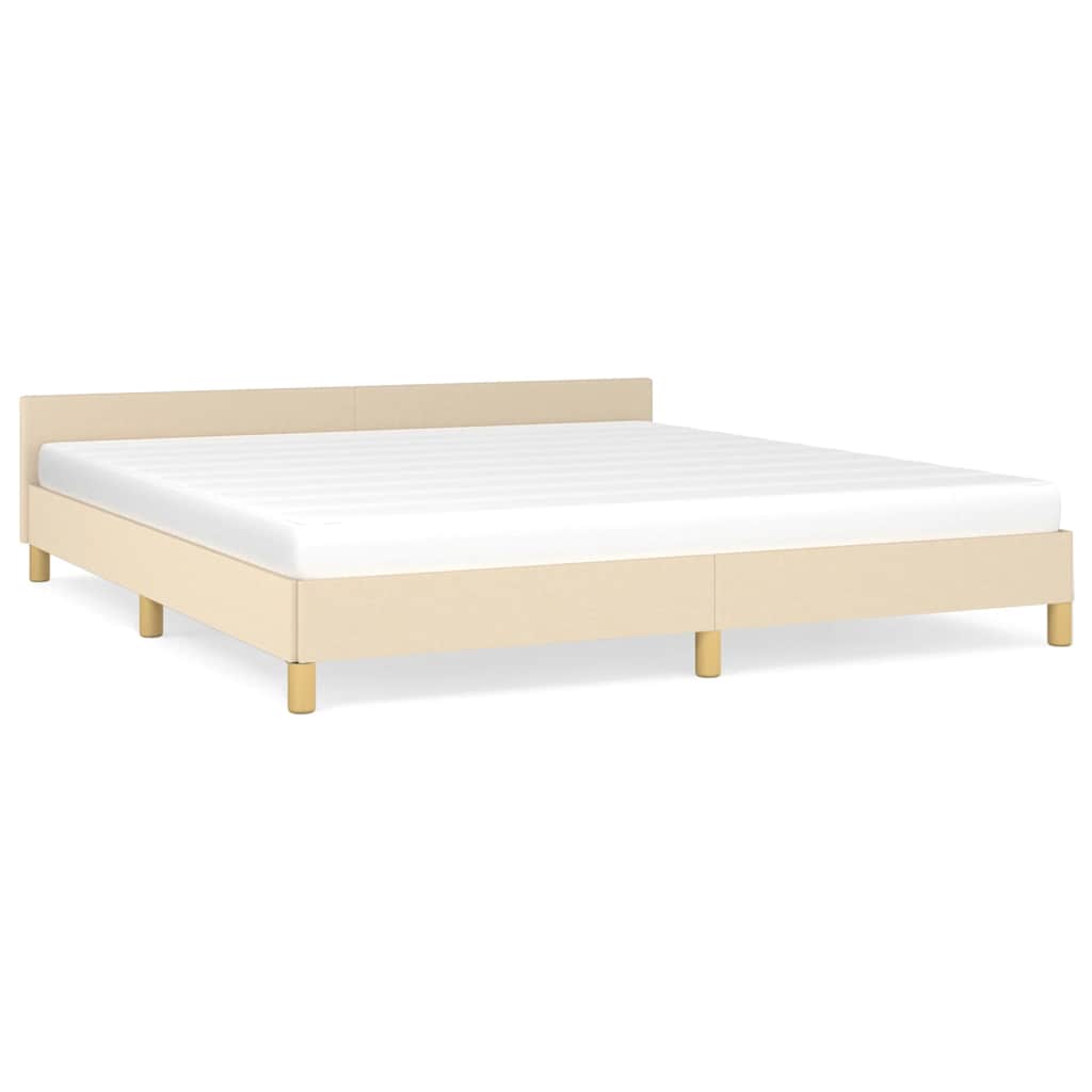 Vidaxl Bed Frame Without Mattress, Cream, 160X200 Cm, Upholstered