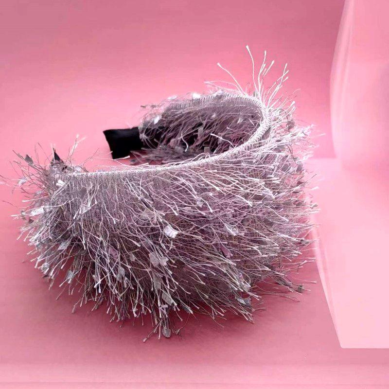 Französischer Stil Retro Stirnband Diadema Haarband Schwarzes Haarband Breiter Rand Pelziges Stil Abdeckung Graue Haare Accessoires für Damen
