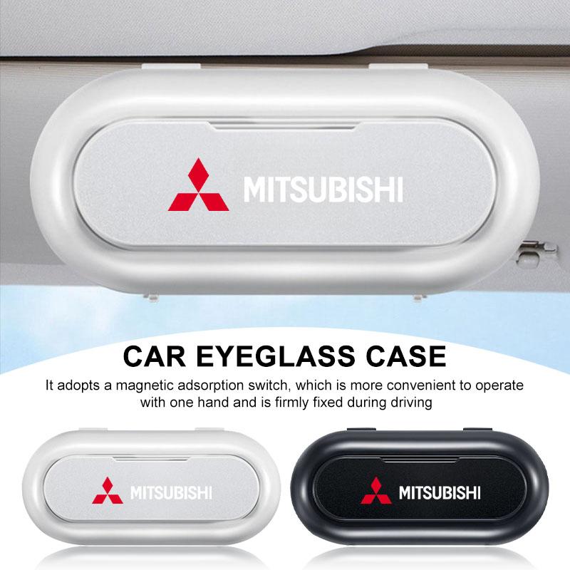 1Pc Car Sun Visor Glasses Storage Box Holder Organizer Car Emblems For Mitsubishi Ralliart Lancer 9 10 ASX Outlander Pajero L200