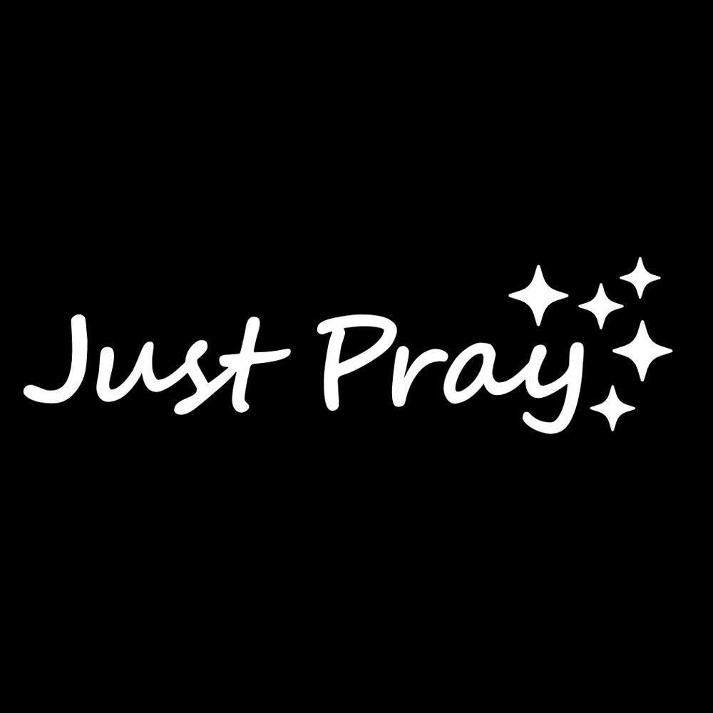 Just Pray Motivational Sticker for Car Rearview Mirror Room Living Room Window Wall Cup Home Decor Inspirational Decal