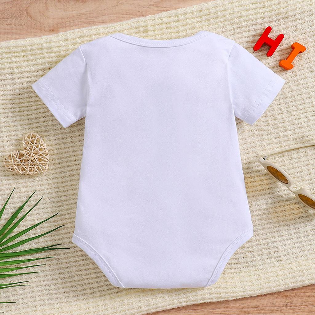 Infant Baby Girl Boy Cotton Romper "Hello Daddy" Print Short Sleeve Bodysuit Onesie