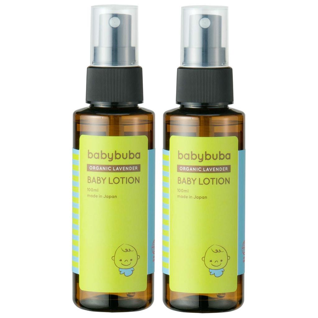 babybuba Baby Lotion Organic Moisturizing Spray Type Baby Skincare Made in Japan Full Body Relaxing Effect 100ml of [Baby Lotion] (Ages 0+) [Set 2]