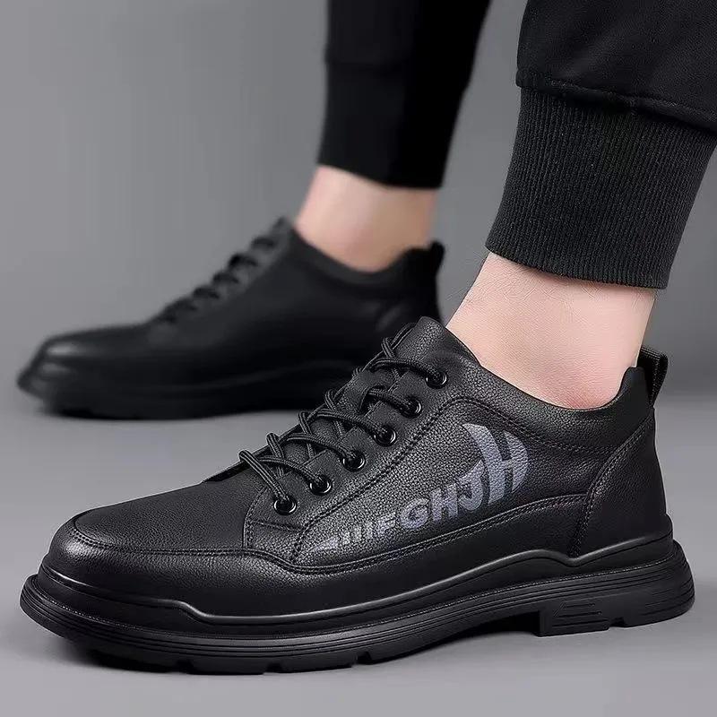 Primavera e Outono Luxo Masculino Casual Sapatos de Couro Negócios Escritório Oxford Sapatos Antiderrapante Resistente ao Desgaste Tênis de Corrida