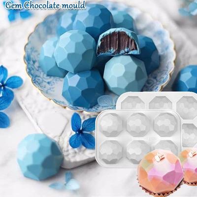 3D-Edelstein-Design, Schokoladen-Silikonform, DIY-Diamant-Mousse-Formen, handgefertigt