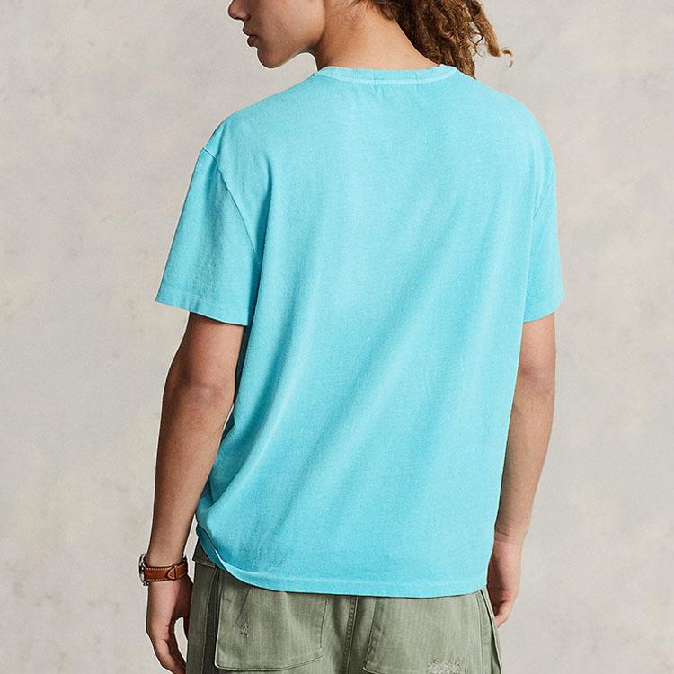 Polo Ralph Lauren SS23 Logo Print Crew Neck Short Sleeve T-Shirt Men Tops Blue MNPOTSH1N821722-400
