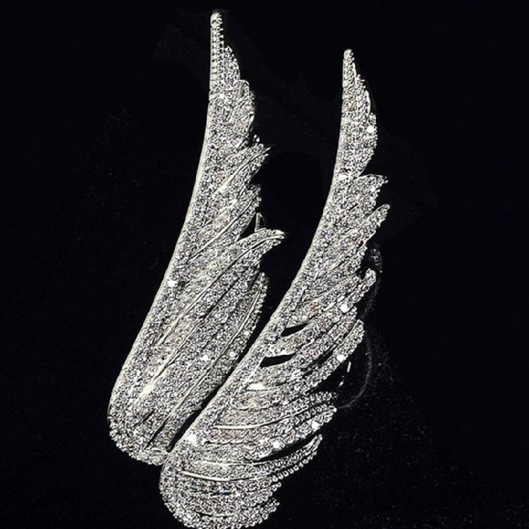 Vintage Inspired Crystals Feather Brooch Fashion Accessory for Women Day To Night Outfits Party Wedding