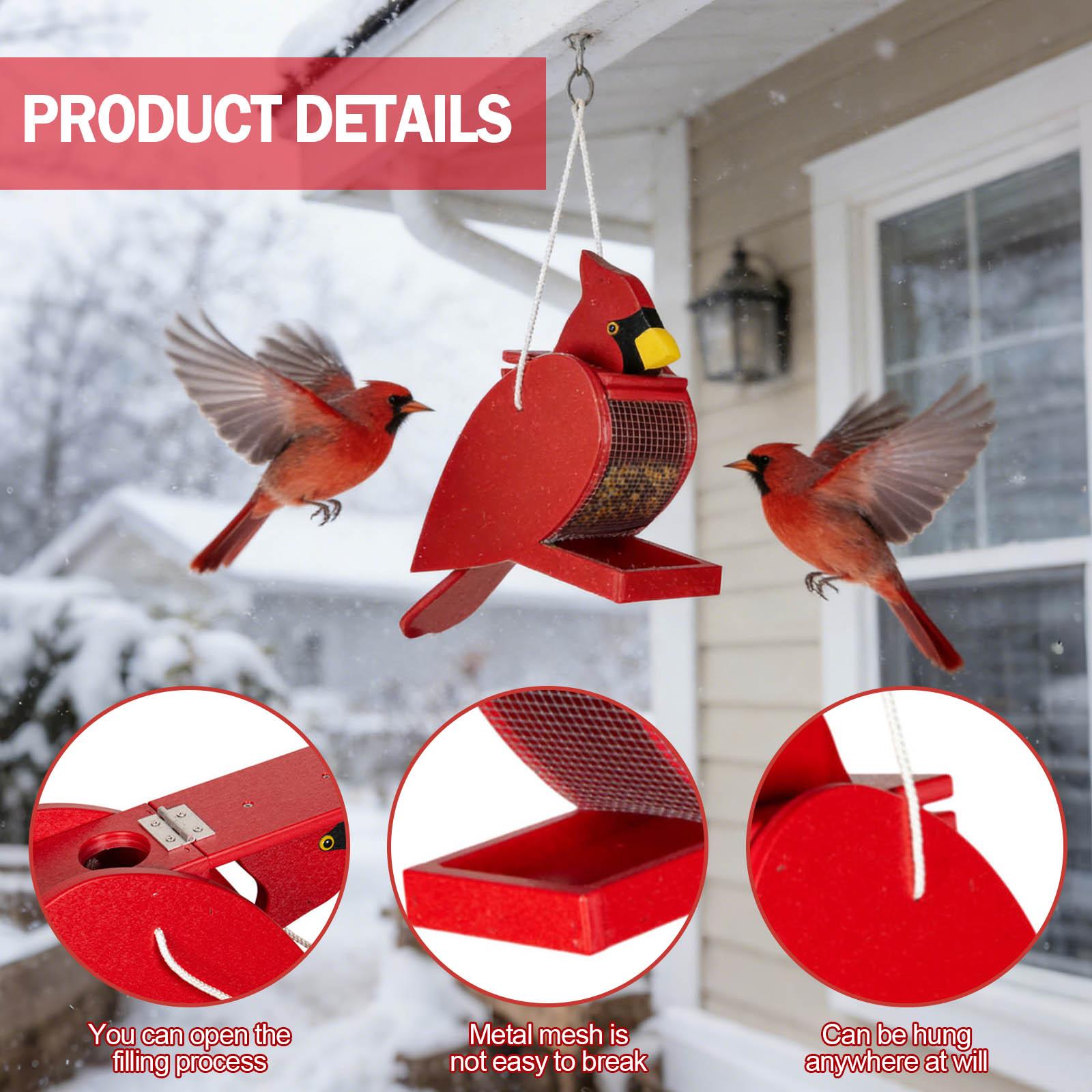 Wooden Bird Feeder Outdoor Garden Courtyard Bird Feeder Pendant Decoration One Size