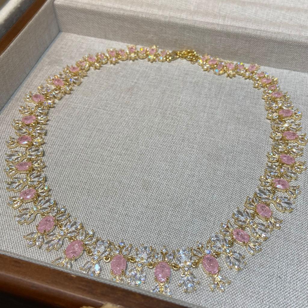 Candy Shape Full Of Zircon Celebrity Temperament High Sense Heavy Industry Light Luxury Women'S Necklace Set