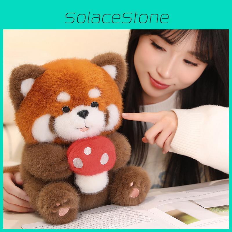 Raccoon Plush Mushroom Toy Cartoon Stuffed Doll Kids Birthday 2636cm Gift