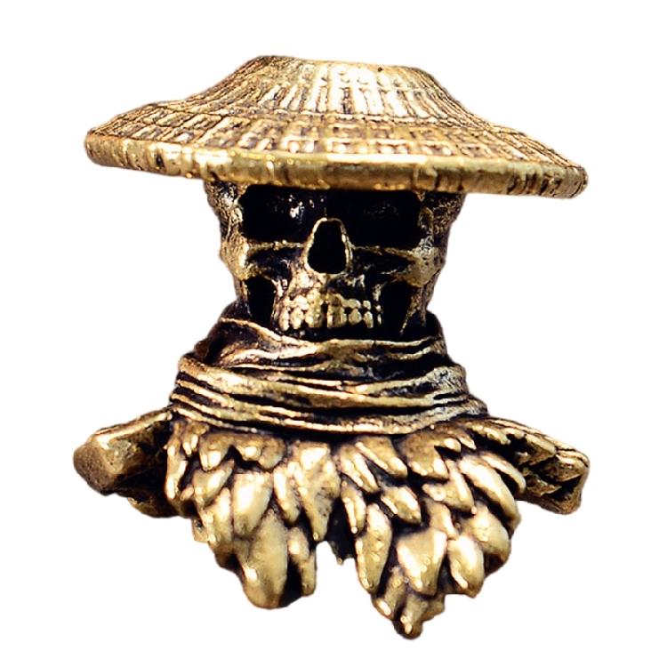 Swordsman Skull Metal Beads for Creative Paracord Projects and Fashionable Jewelry Large Hole Charm Swordsman Collectibl жёлтый