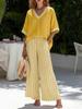 Gestreiftes Weitbein-Hosen-Set Damen Urlaubsstil Zweiteiliges Outfit Sommerurlaubsstil