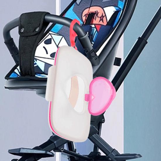 Aufbewahrungsbox für Feuchttücher, tragbar, nachfüllbar, transparent, sichtbarer Deckel mit Herzmotiv, staubdicht, für den Außenbereich, Baby-Taschentuchbehälter, Reisebedarf