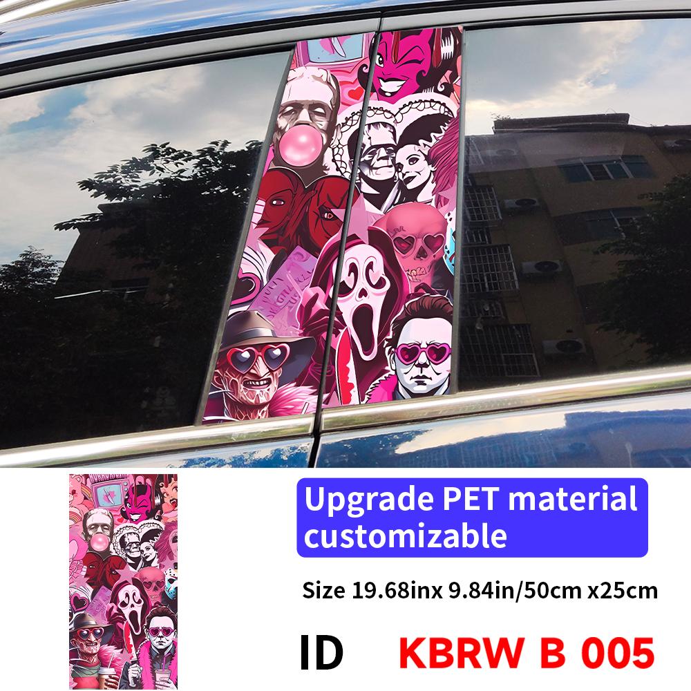 Adesivi per Auto Personaggi Horror Fantasma Halloween Montante B Auto Copertura Decorativa Impermeabile Graffi Portiere Auto Montante Parasole Decalcomanie