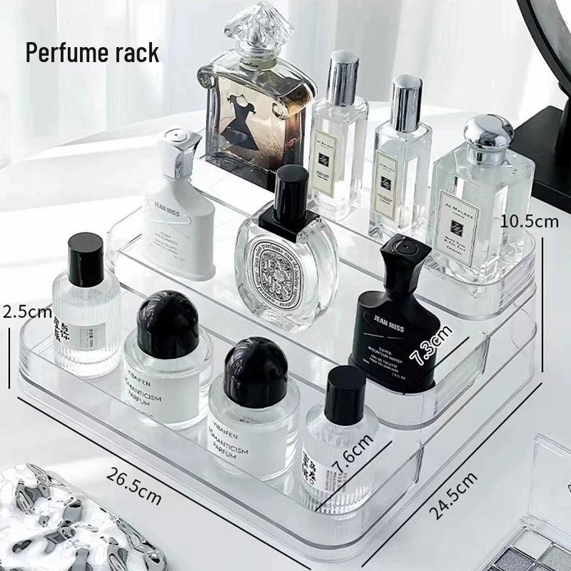 Acrylic Perfume & Cosmetics Organizer: Dustproof Display Cabinet for Vanity Tables