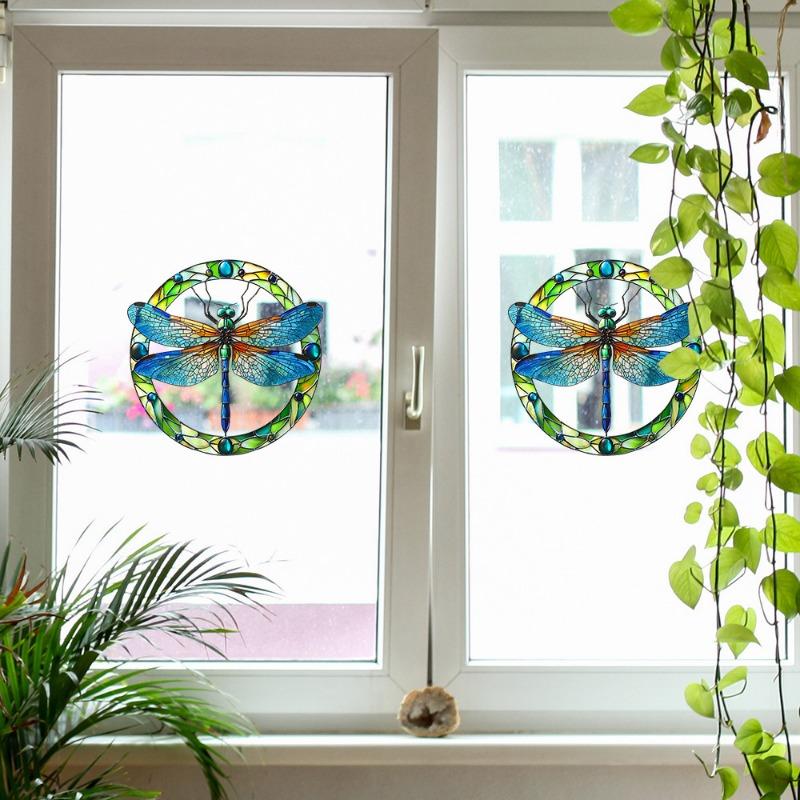 Painted Dragonfly Balcony Glass Window Home Beautification and Decoration Electrostatic Uv Window Sticker