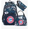3-teiliges Schulrucksack-Set für Schüler Große Kapazität Oxford-Stoff Schultasche mit Schultergurt und Federmäppchen