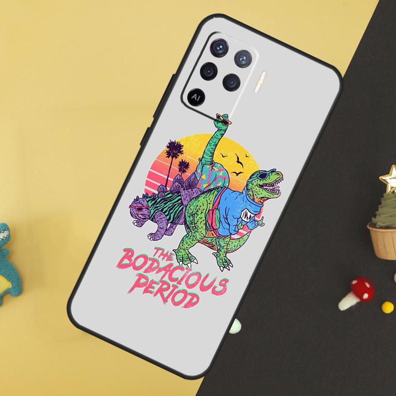 Cute Dino Dinosaur Case For Oppo A80 A60 A40 A54 A74 A94 A18 A38 A58 A78 A98 A96 A76 A16 A15 A17 A57 A5 A6 Pro