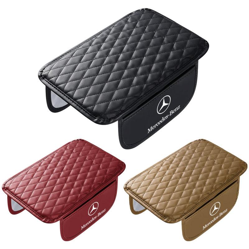 Leather Car Armrest Mat Tissue Boxes Height Pad Armrest Box For Mercedes Benz AMG W204 W203 W212 W211 W124 W210 GLC GLE E CLA GLA W205 W211 W213