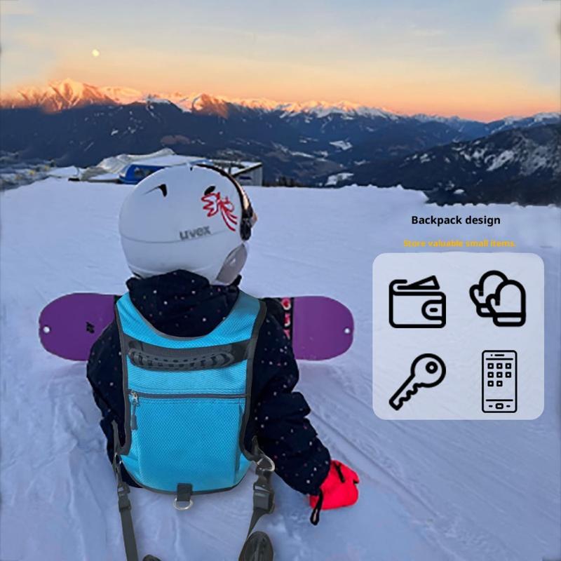 Ski Harness For Kids Child Snowboard Harness With Backpack Adjustable Snowboard Training Belt Children Speed Control Leash