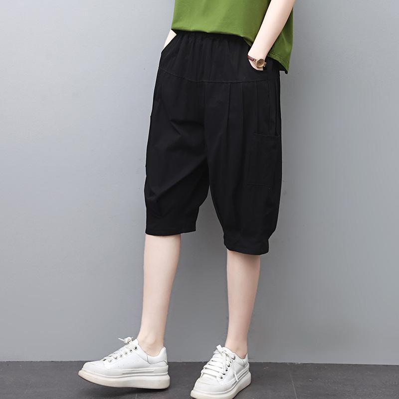 

Женские летние шорты из чистого хлопка с завышенной талией и эффектом похудения XXL чёрный