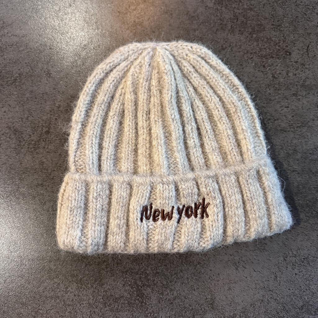 New York Lettering Knitted Hat With Windproof Warmth For Casual Gift Fashion