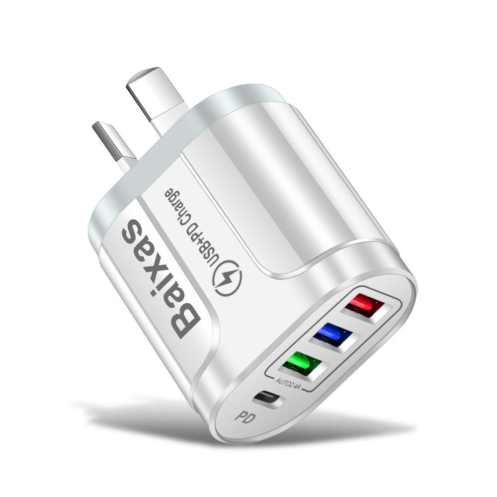 Multi-port Home & Travel Charger EU/UK 3 USB + Type-C 5V/2.4A