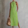 Women Solid Color Loose Long Shirt Dress, Casual Fashion Female Long Dress for Women, European American Style