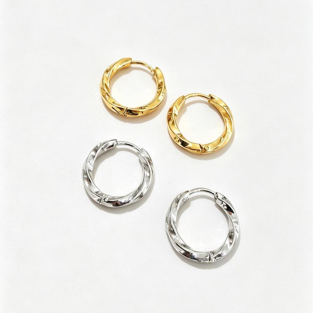 Elegant 316 Stainless Steel Twisted Hoop Earrings for Women - European & American Style, High-End Versatile Fashion Jewelry.