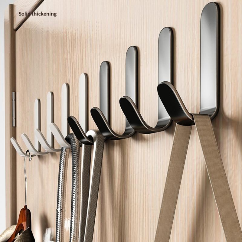 10Pcs Heavy Duty Adhesive Hooks No Drill Wall Hooks For Bathroom Kitchen Bedroom Towel Coat Hat Bag Hanging Organizer