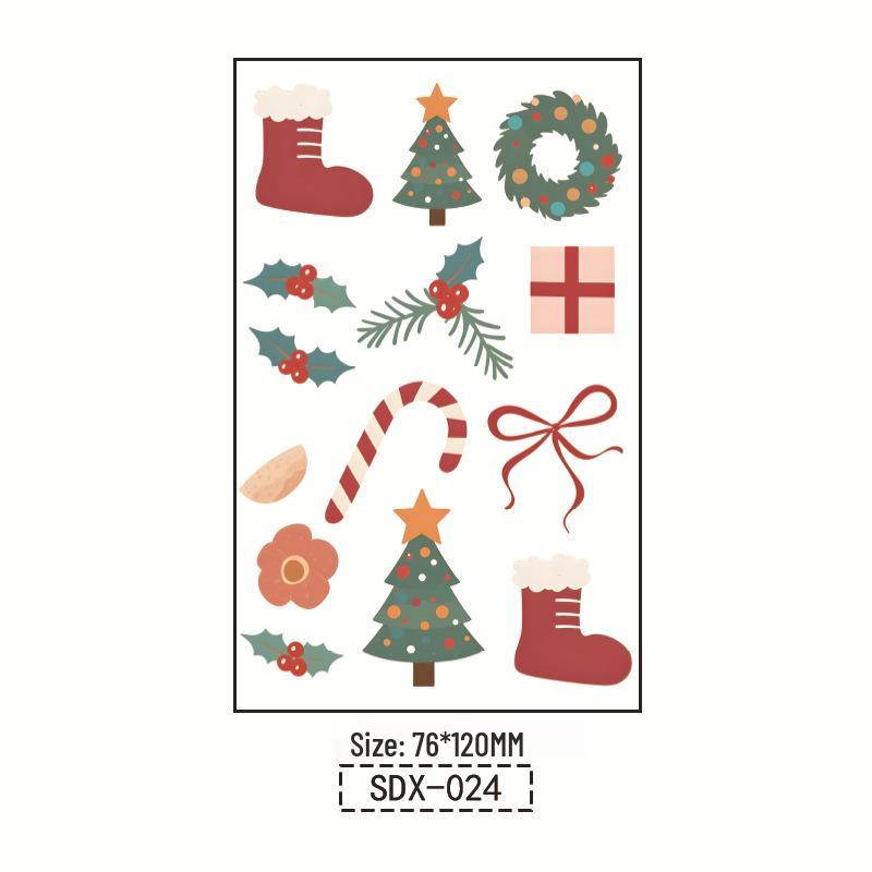 High-Grade Cute Christmas Cartoon Tattoo Stickers for Kids  Faces 76x120mm
