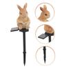1Pc Solar Garden Light Resin Rabbit Atmosphere Yard Decoration, Luminous Led Rabbit Lawn Light Floor Plug Light