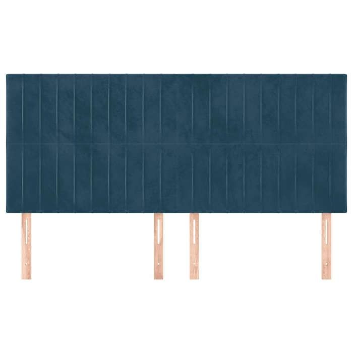 Exclusive House - Dark Blue Headboard 160 X 5 X 118/128 Cm Velvet
