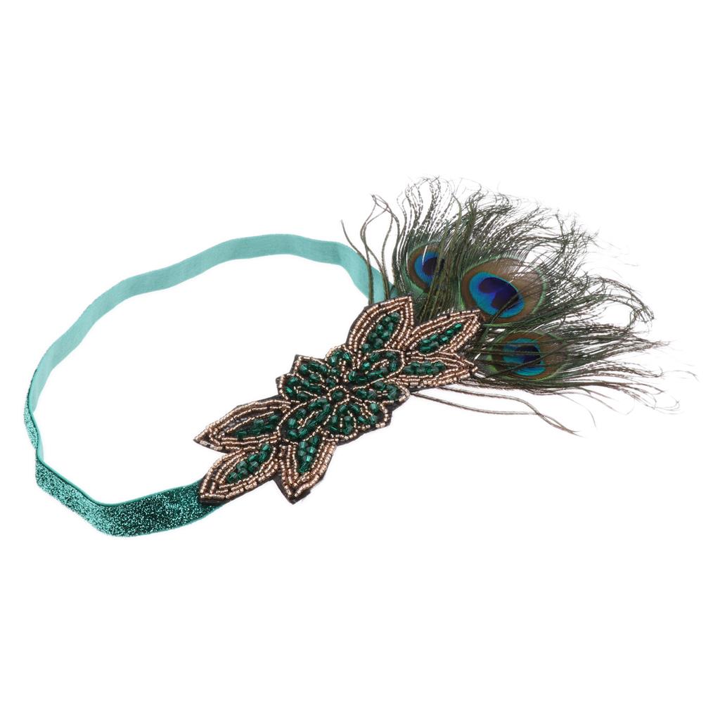 1920s Feather Hair Band Bridal Headpiece Women Headband