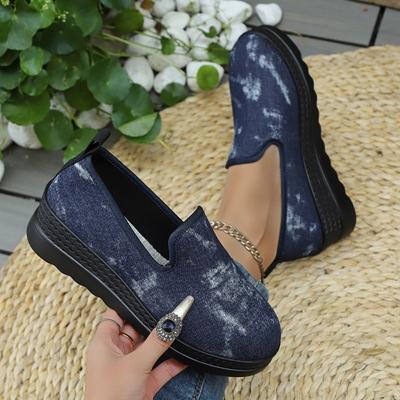 2025 New Comfortable Versatile Wedge Heel Slip On Shoes Autumn Retro Design Shallow Mouth Casual Single Shoes for Women