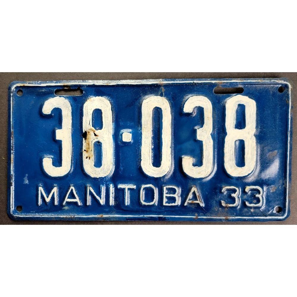Vintage Metal Tin Sign Manitoba 33 38-038 15x30 cm Retro Canadian Decor Wall Art