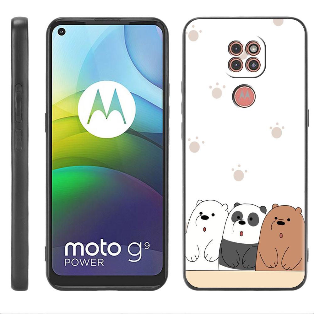 Roztomilé pouzdro We Bare Bears pro Motorola G30 G60 Edge 20 G9 G22 G8 Power G31 G500 G50 30 Pro Black Capas pro měkký telefon