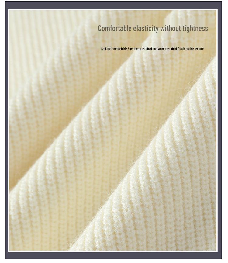 Men's Thickened Red Sweater for Autumn/Winter - Warm, Knitted, Round Neck, Trendy Base Layer