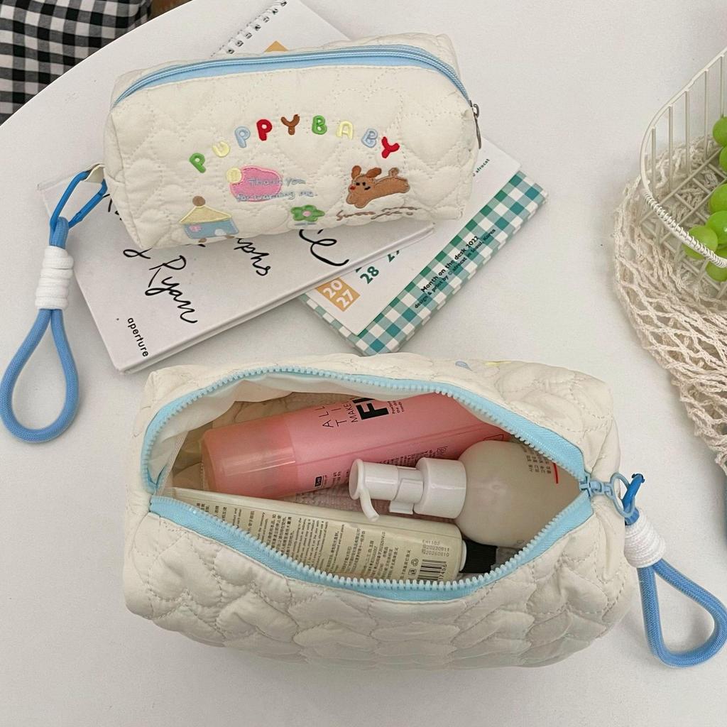 Stylish Puppy Makeup Bag for Women - Cute Cartoon Design, Large Capacity Stationery Storage