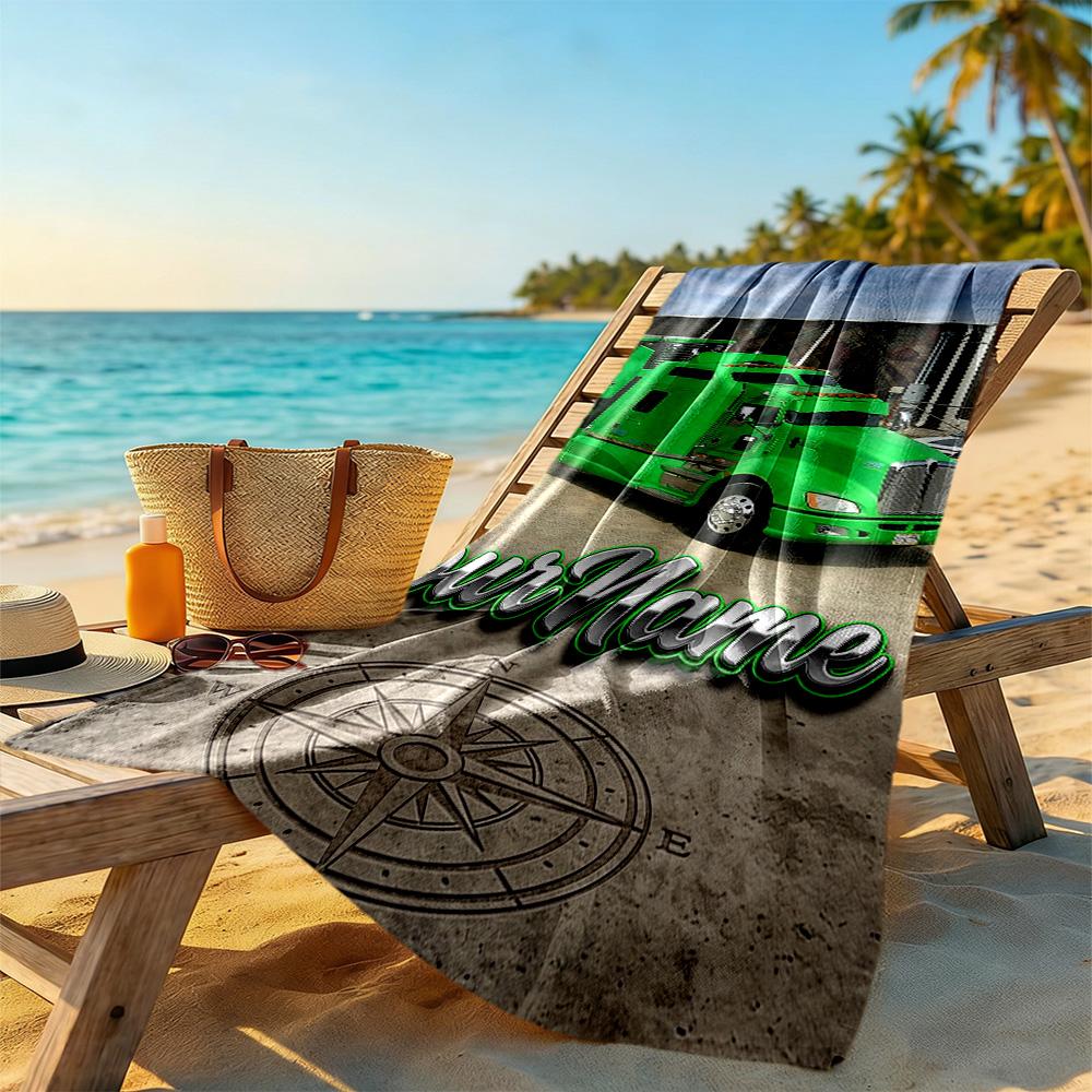 Kw Heavy Trucks Personalized Name Beach Towel Super Soft Microfiber Quickdry Fabric Perfect for Traveling Yoga Camping and Swimming