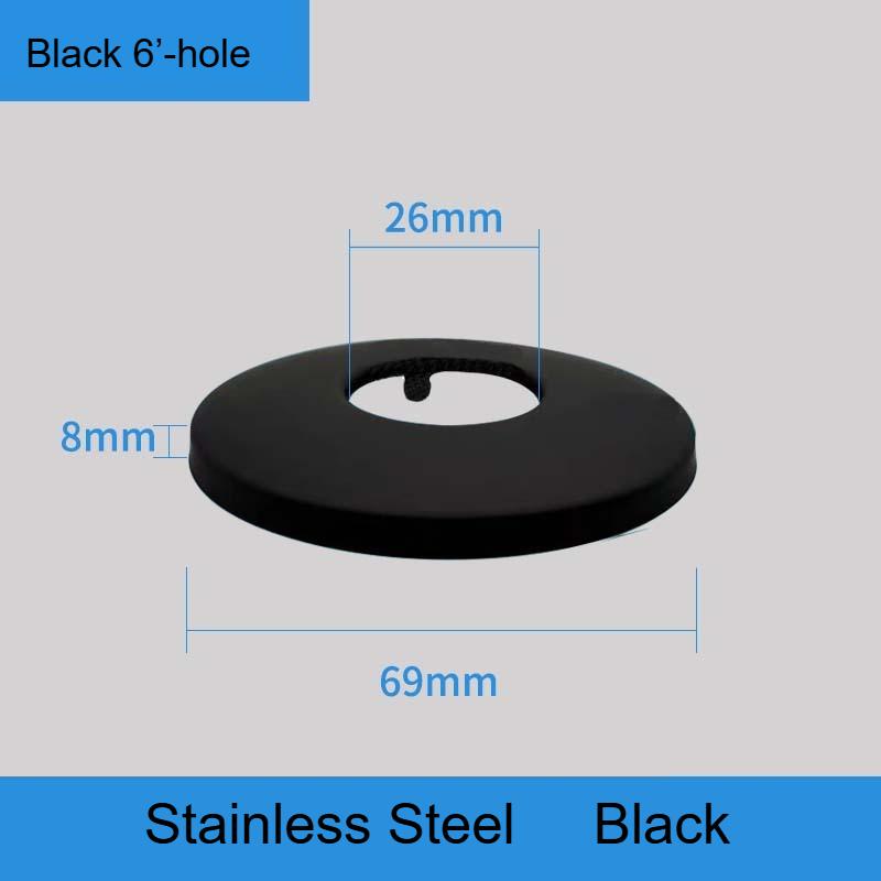 1Pc Black Shower Faucet Decorative Cover Chrome Finish Stainless Steel Water Pipe Wall Covers Kitchen Bathroom Accessories