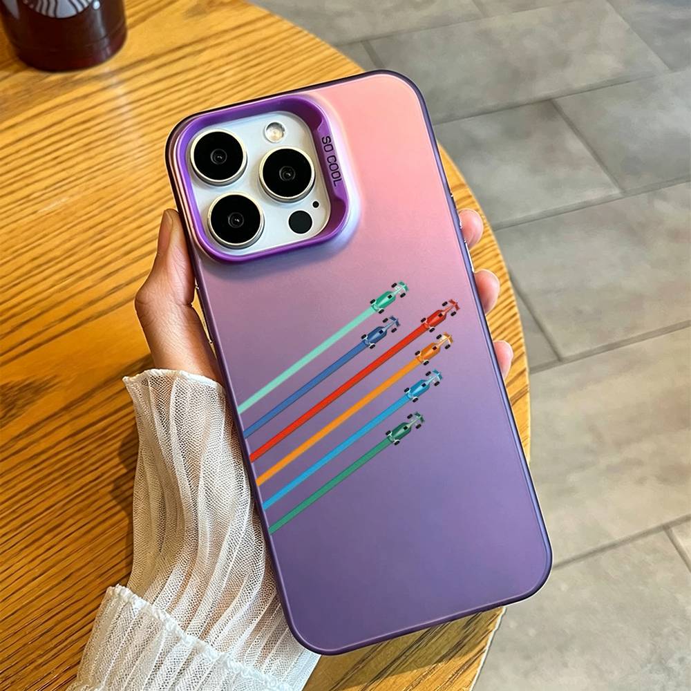 M-Minimalist Circuit Phone Case For iPhone 17,16,15,14,13,12,11 Plus,Pro Max,XS,Colorful Silver Purple Cover iPhone15promax