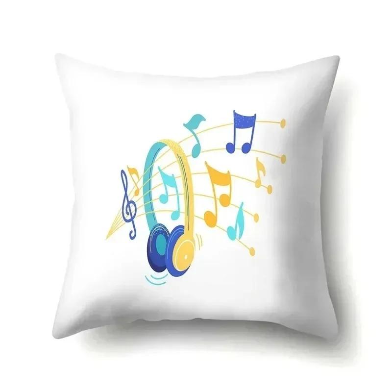 

Декоративная наволочка с рисунком музыкального инструмента, квадратная подушка для дивана в машине, наволочка 40x40cm