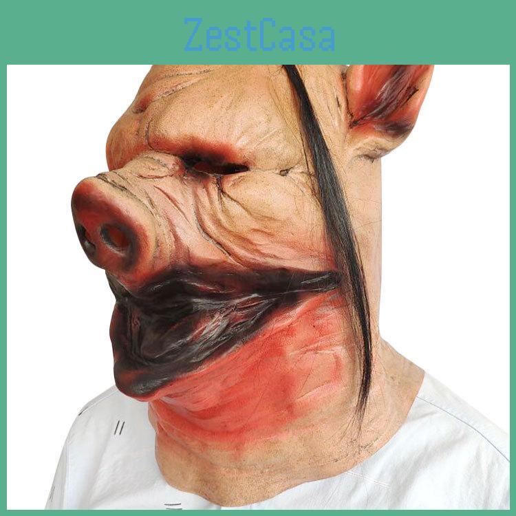 Masque de Cochon Dessin Animé Latex Drôle Accessoire de Costume d'Halloween Pour Cosplay et Fête