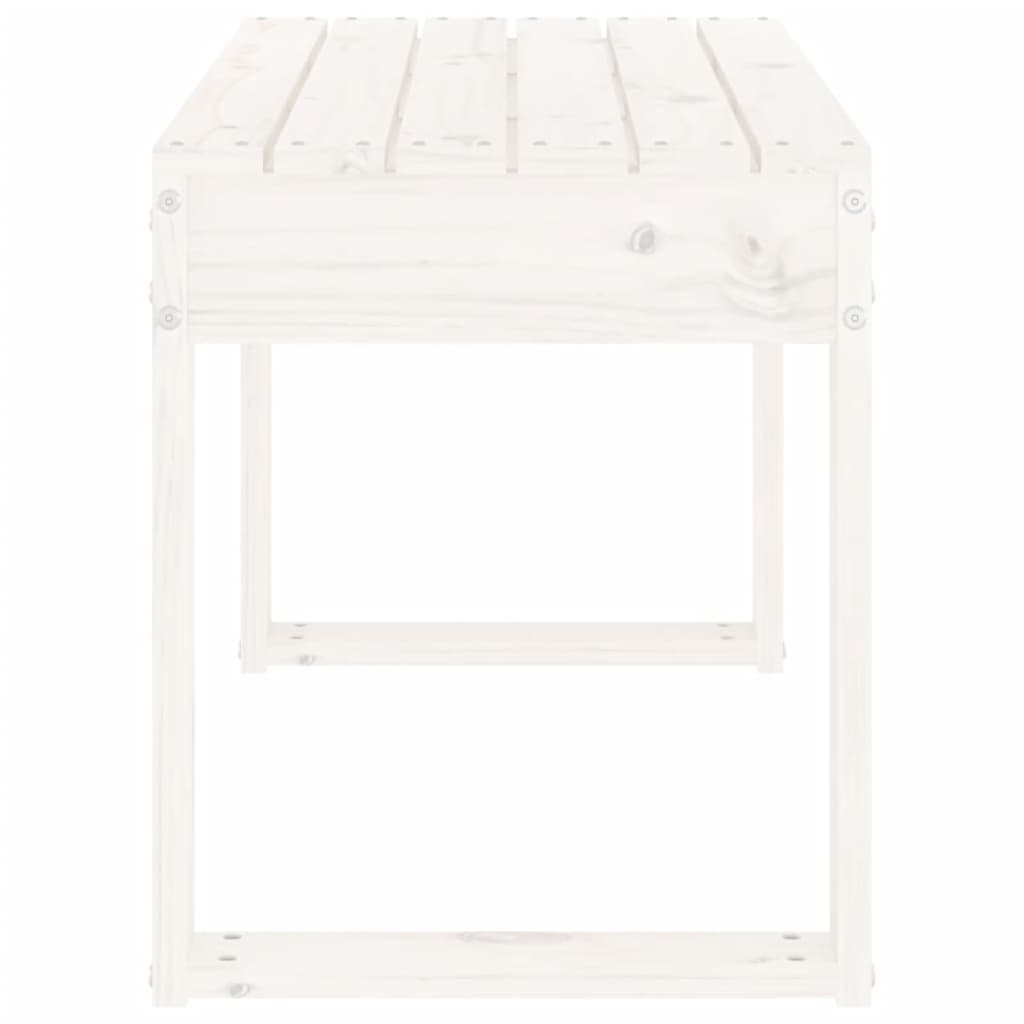 Vidaxl Ławka Ogrodowa, Biała, 80X38X45 Cm, Lite Drewno Sosnowe