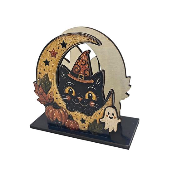 Office Desk Organizer Halloween Wood Napkin Holder, Rustic Ghost Skeleton Owl Pumpkin Dispenser, Wooden Dispenser Vintage Tabletop Standing