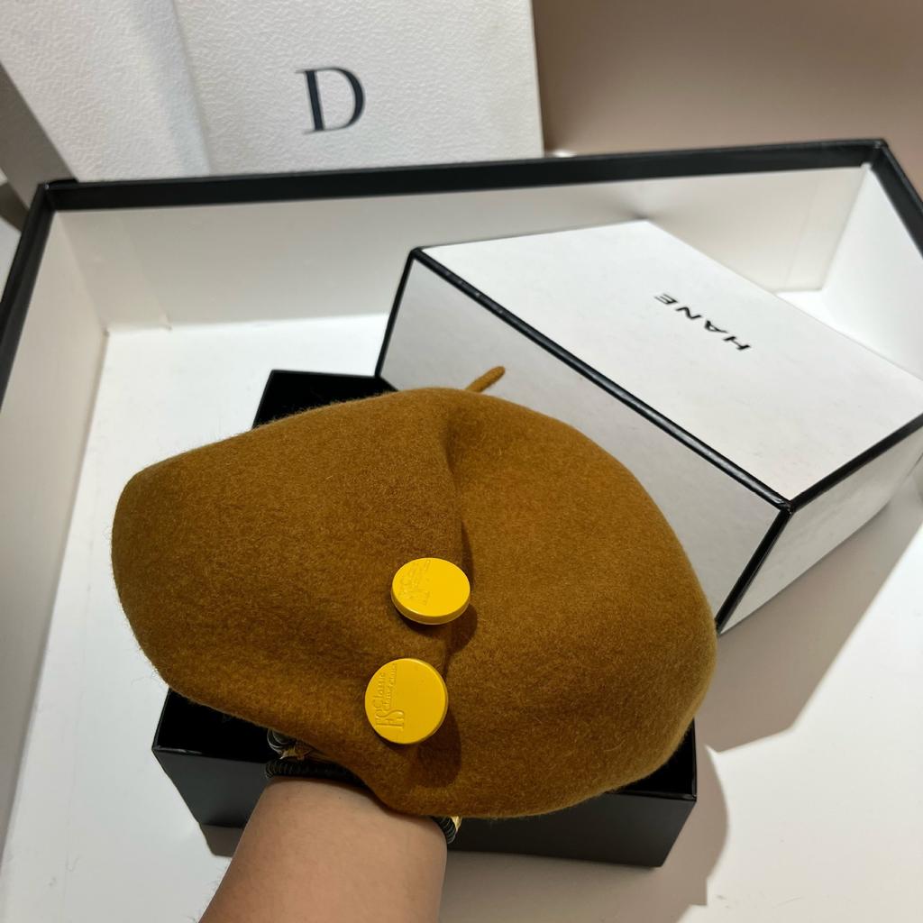 High Quality Australian Wool Beret Japanese Design Irregular Octagonal Hat Autumn and Winter Star Versatile Painter Hat