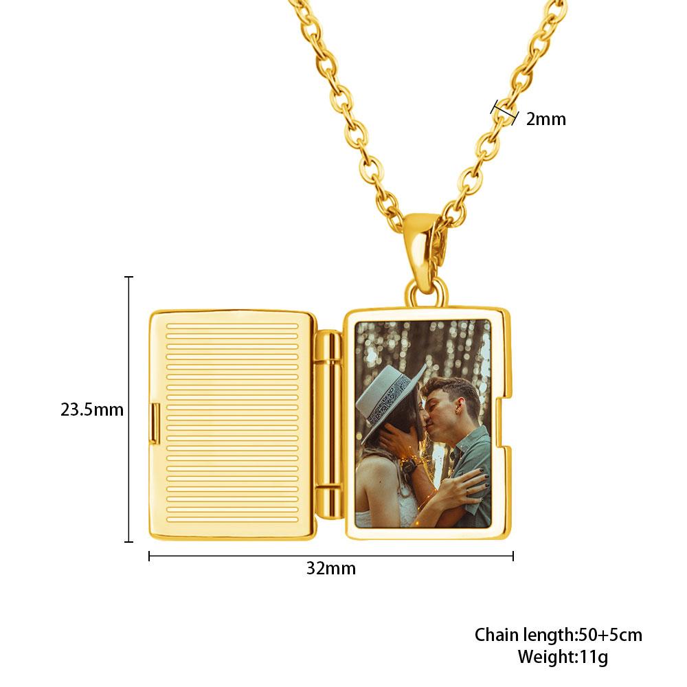 MaiLun Photo Album Pendant Necklace Personalized Photo Jewelry Gift for Valentine's Day